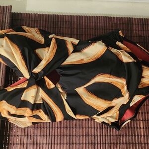 Stylish Black and Tan Swimsuit